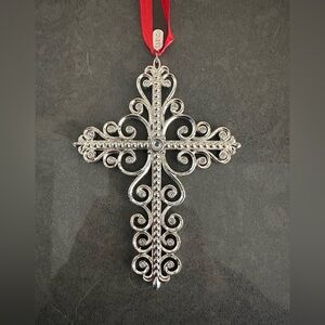 Elegant Silver Cross Ornament
